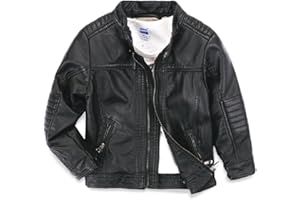LJYH Boys Leather Jackets New Spring Children Collar Motorcycle Faux Leather Zipper Coats