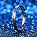 THREE KEYS JEWELRY 3mm 7mm White Tungsten Wedding Ring Rose Gold Grooved Dome Brushed Engagement Band