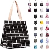 iknoe Insulated Lunch Bag for Women & Adults, 9L Foldable Wide-Open Cooler Bag with Pockets, Leakproof & Portable, for Picnic, Office, Beach(Black square)