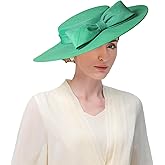 Women Church Hats Formal Kentucky Dress Derby Hats with Bowknot Elegant Wide Brim Wedding Fascinators