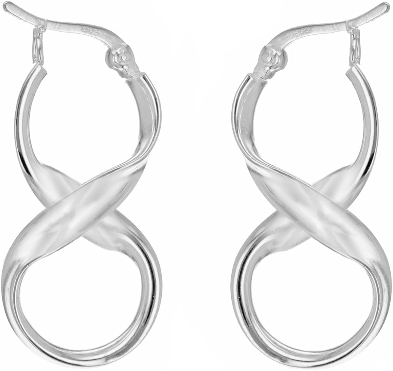 Tuscany Silver Sterling Silver Figure 8 Creole Earrings: Amazon.co ...