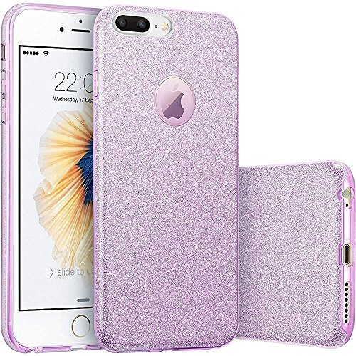 Iphone 7 plus case glitter purple protective bling tpu …