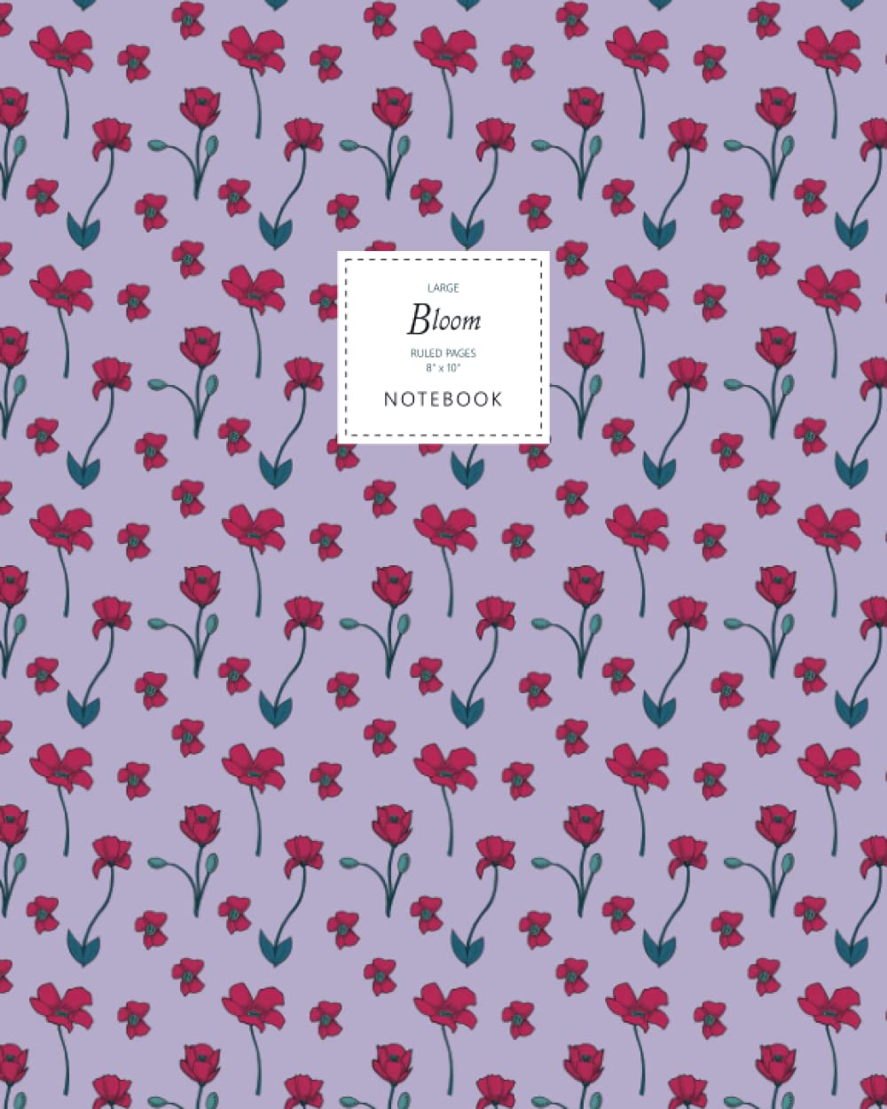 Bloom Notebook - Ruled Pages - 8x10 - Large: (Purple Edition) Fun Christmas notebook 192 ruled/lined pages (8x10 inches / 20.3x25.4 cm / Large Jotter)