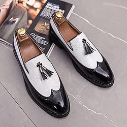 HuitJours Mens Loafer Two Tone Colors Slips on