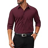 COOFANDY Mens Dress Shirts Long Sleeve Poplin Formal Shirt Casual Button Down Shirts