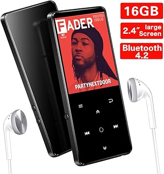 16GB Reproductor MP3 Bluetooth 4.2 SUPEREYE con Pantalla TFT de 2.4 Pulgadas, Reproductor de Música Deporte con Botón Táctil, FM Radio, Grabarora de Voz, Auriculares, Soporte hasta 64 GB TF Tarjeta: Amazon.es: Electrónica