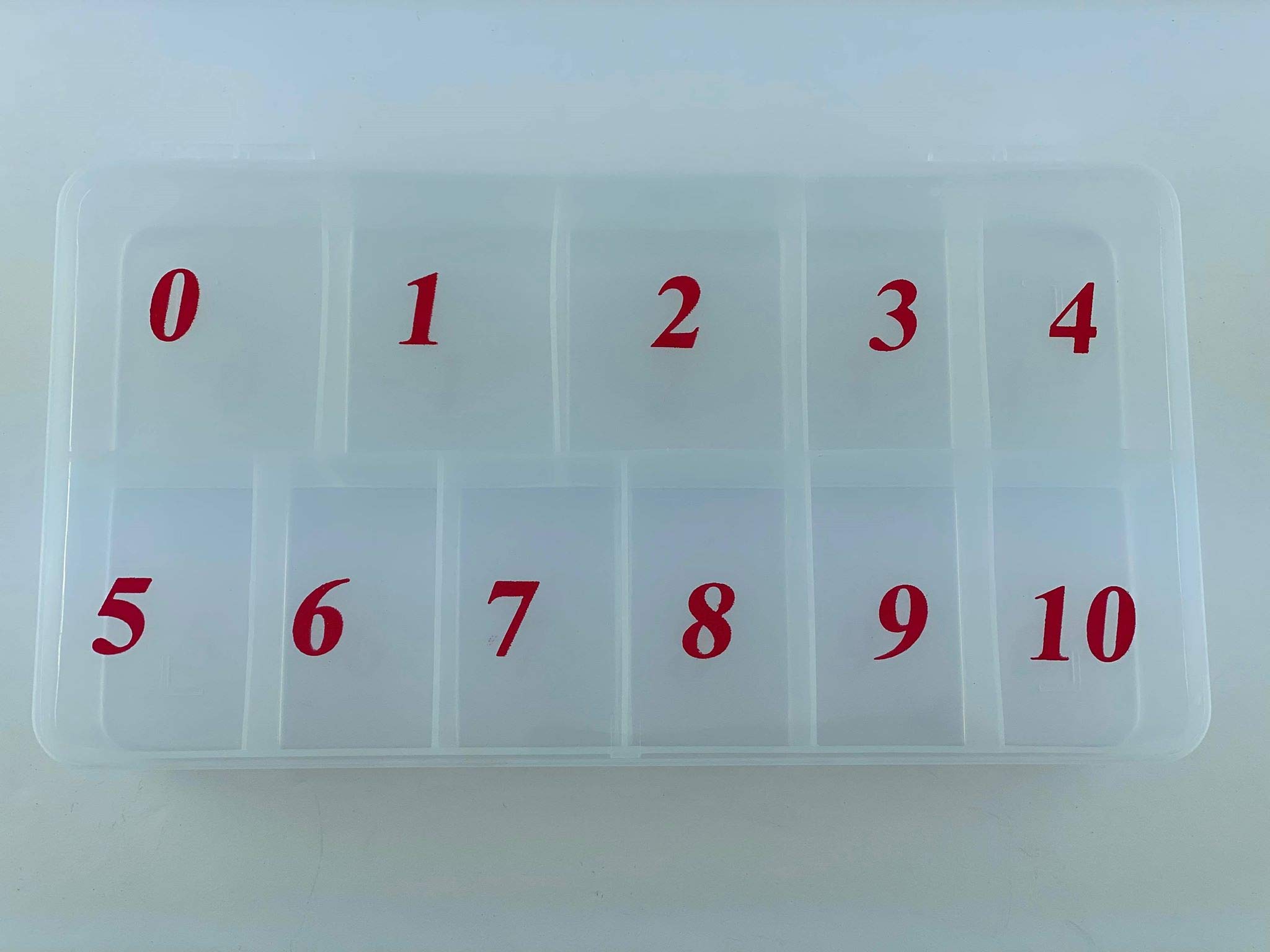 Photo 1 of 1PC Empty Nail Tip Storage Box Case with 11 Cell size 0-10 (Plastic)