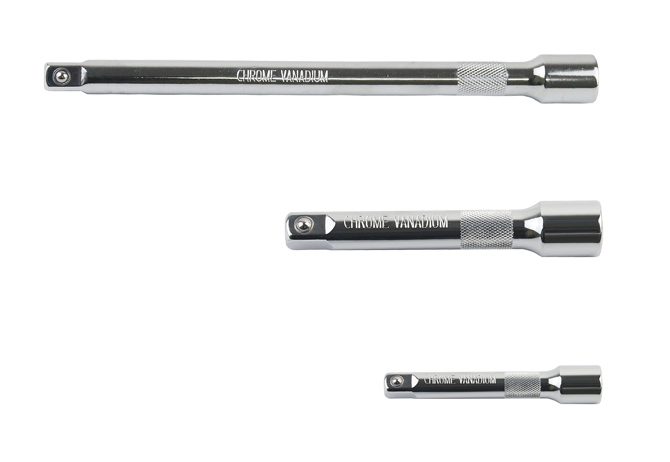 3-Piece Socket Extension Set 1/2" Drive Socket Extension Adapter Socket Wrench Set Ratchet Extension 75MM/125MM/250MM