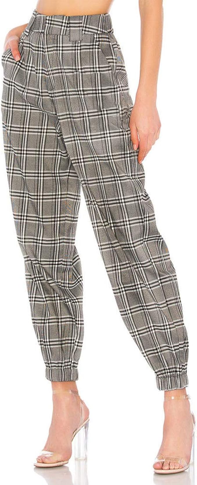 plaid track pants womens