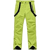 YEEFINE Men's Snow Ski Pants Insulated Waterproof Warm Winter Outdoor Snowboard Bibs with Suspenders
