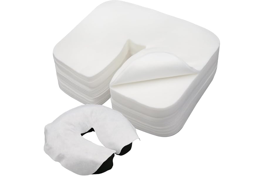 300 Count Disposable Face Cradle Covers, Medical-Grade, Ultra Soft, Luxurious, Non-Sticking Massage Face Covers, Headrest Covers for Massage Tables & Massage Chairs