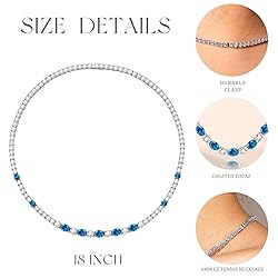 FANCIME Sterling Silver Created Topaz Tennis