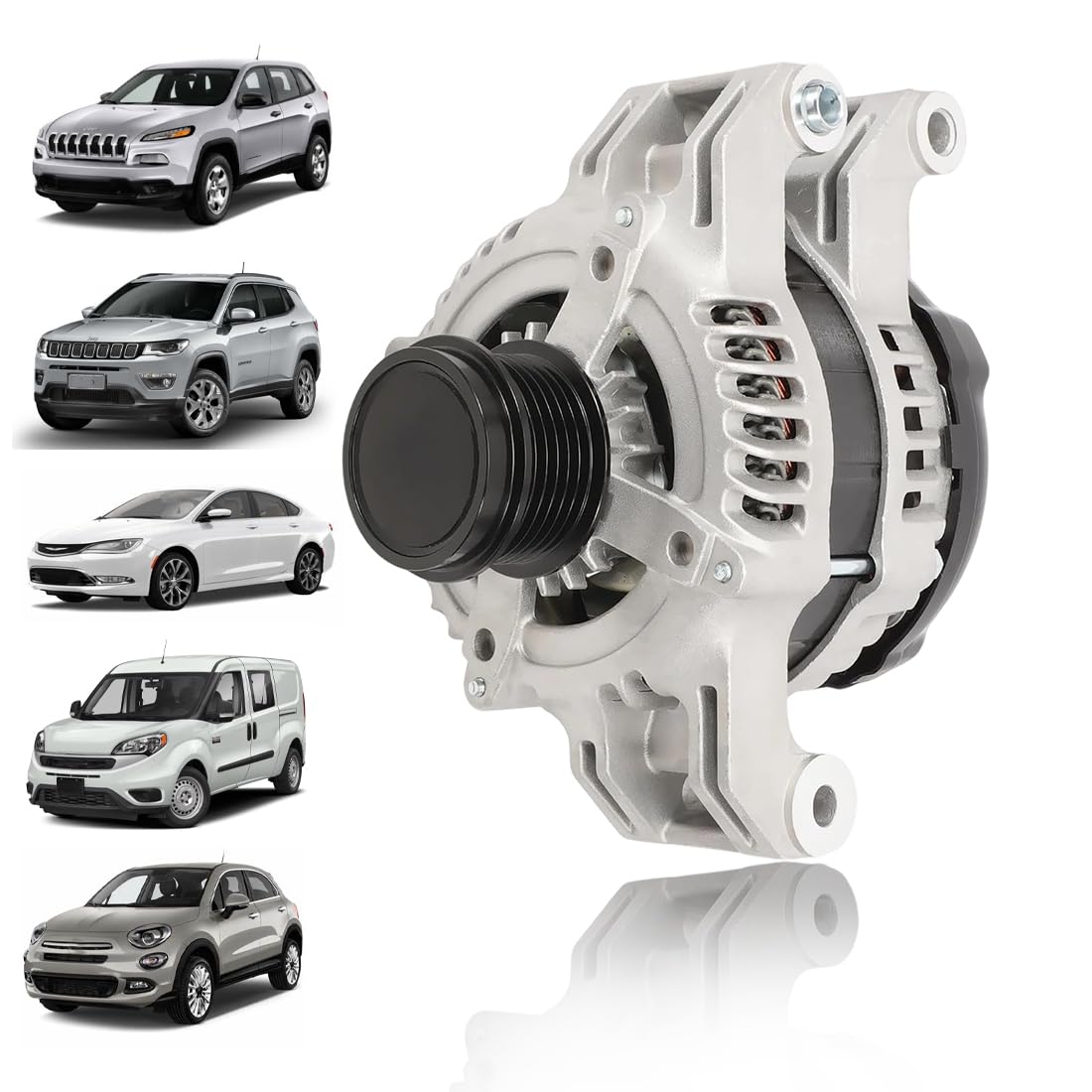 Photo 1 of 12V 160A Alternator FIT Jeep Cherokee 2014–2019, Compass 2017–2022, Chrysler 200, Fiat 500X, Ram ProMaster City 2.4L – Replace OE# 56029624AB, A002TX3581ZC, 11554N