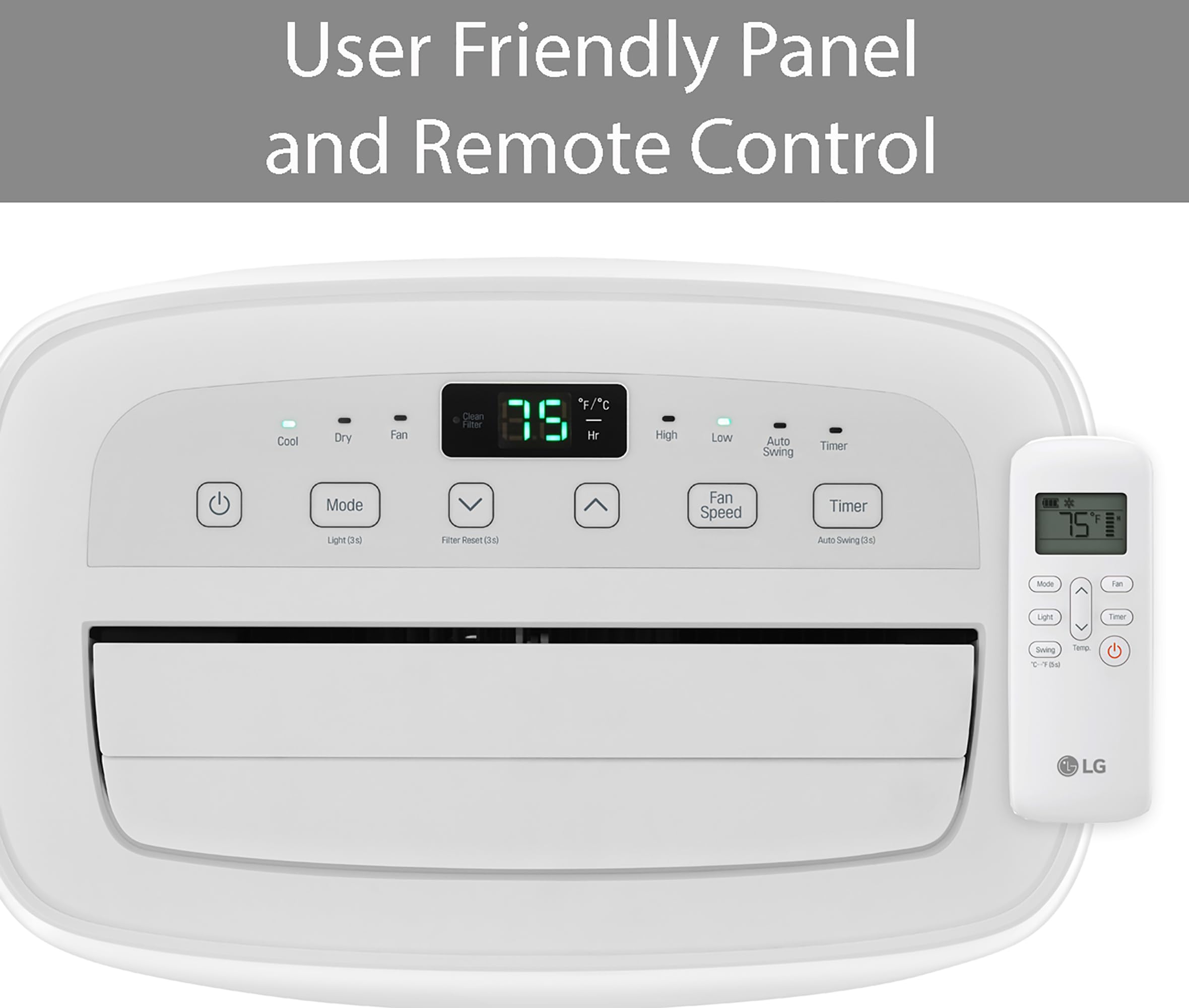 LG 6,000 BTU Portable Air Conditioner, 115V, Cools 250 Sq.Ft. (10' x 25' Room Size), Portable Air Conditioner for Home with Quiet Operation, LCD Remote Control, and Window Installation Kit, White