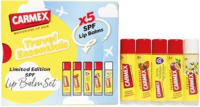 Carmex Fruity Lip Balm Travel Set SPF30 Strawberry Tropical Vanilla 4.25g x5