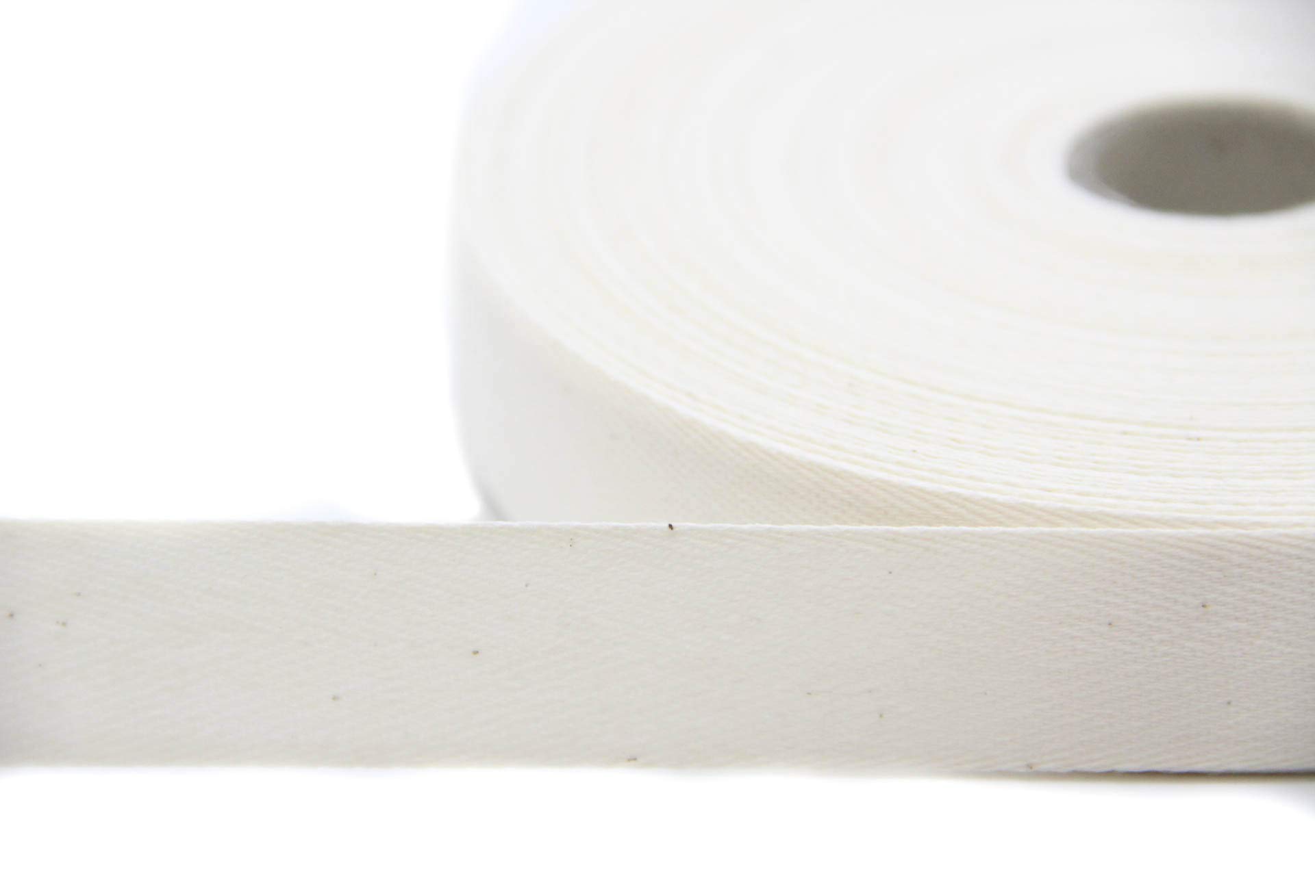nts Nähtechnik 50 m roll of twill tape, seam tape made of 78% cotton (raw white, 1.5)