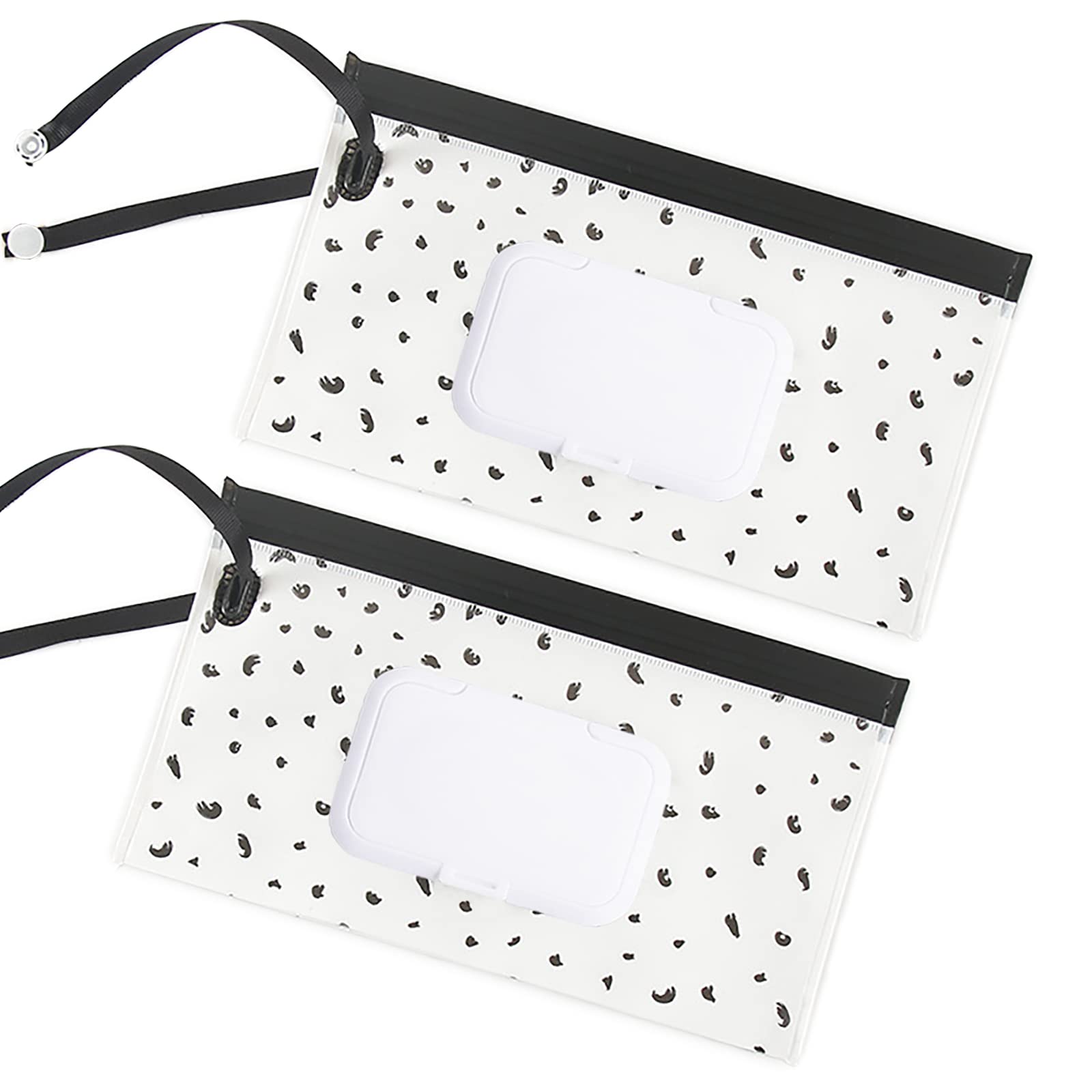 Photo 1 of 2 Pack Reusable Wipes Pouch Portable Wipes Dispenser Refillable Wet Wipe Container Lightweight Travel Wet Wipe Case Holder for Diaper Bag