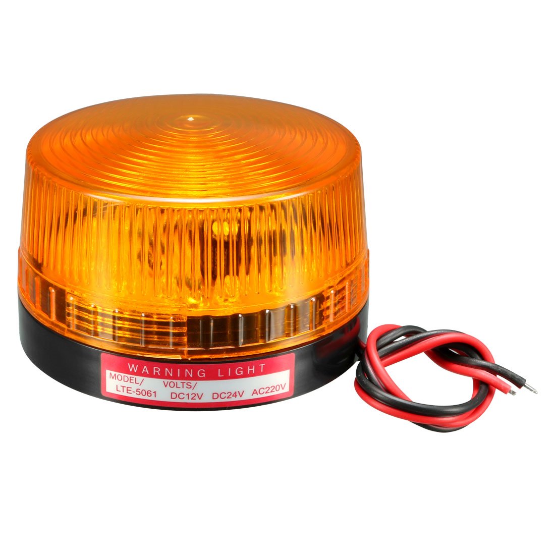 sourcing map LED Warning Light Indicator Flashing Industrial Signal Tower Lamp DC 12V 1W Yellow LTE-5061