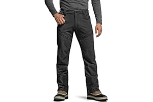 CQR Men’s Softshell Fleece Lined Winter Hiking Pants, Water Resistant Insulated Thermal, Outdoor Tactical Warm Snow Ski Pants