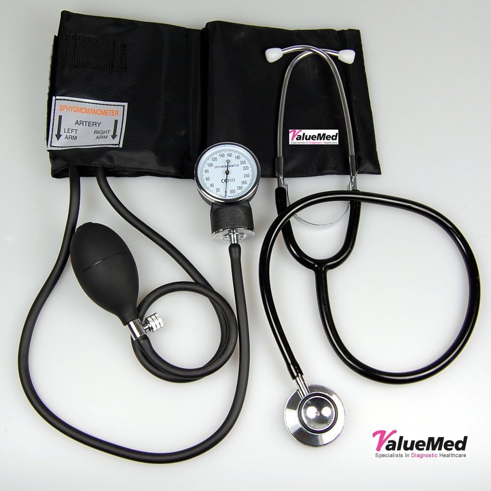Valuemed - Aneroid Sphygmomanometer Blood Pressure Monitor Meter + Free Double Head Stethoscope + Case + 3 Cuffs - Image 5