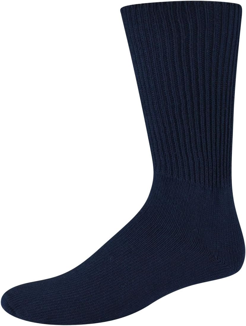 Health Circle Men's 100% Cotton Diabetic Crew Socks
