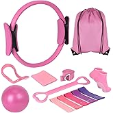 Qmint 13 PCS Pilates Essentials Kit for Women,Pilates Ring and Yoga Ball & Accessories, with Resistance Bands for Home Workouts,Pilates,Yoga