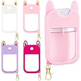 Estedro 4Pcs Silicone Case Compatible with Touchland Hand Sanitizer Spray Holder Portable Protective Case with Keychain Cute Stylish Hand Sanitizer Spray Accessory for Power Mist and Glow Mist 1 Fl Oz