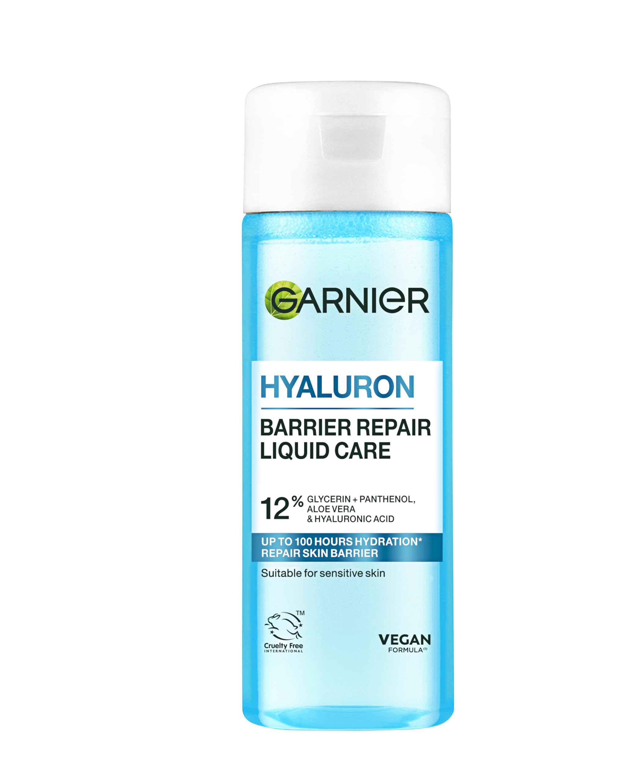 GARNIER Hyaluron Barrier Repair Liquid Care Toner, 12% Glycerin and Panthenol, With Aloe Vera & Hyaluronic Acid, Long-Lasting Hydration, Repairs Skin Barrier, Cruelty Free & Vegan, 120ml