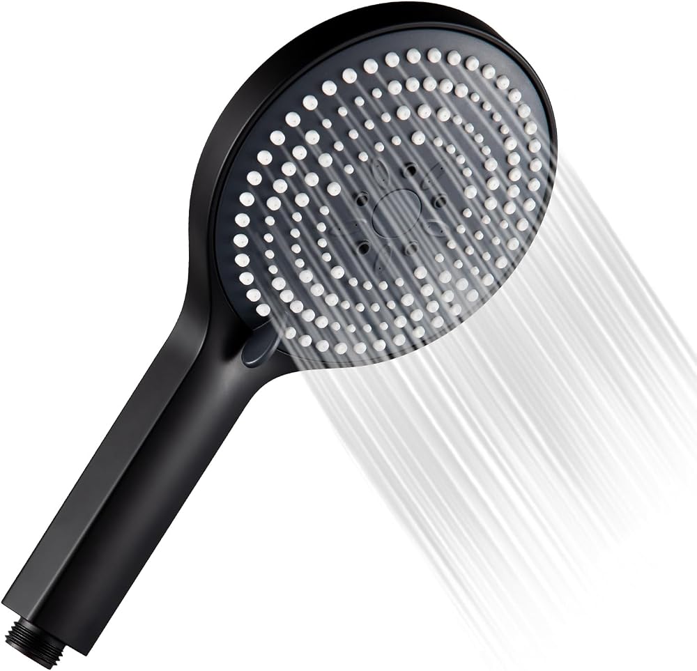 OFFO Shower Head 6 Modes Matte Black Handheld 130mm Large Head