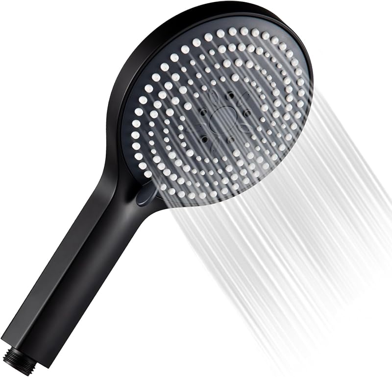 OFFO Shower Head 6 Modes Matte Black Handheld 130mm Large Head