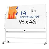 Rolling Dry Erase Board 96 x 46 - Large Portable