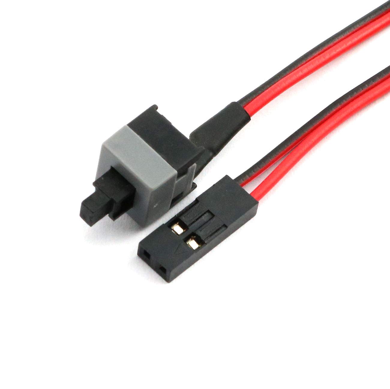 ZYAMY 2PCS 2-Pin PC Power Cable Reset Switch ATX Computer Case Internal Power Cable On/Off Cord Red+Black