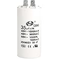 uxcell CBB60 Run Capacitor 35uF 450V AC Double Insert 50/60Hz Cylinder 92x44mm White for Air Compressor Water Pump Motor