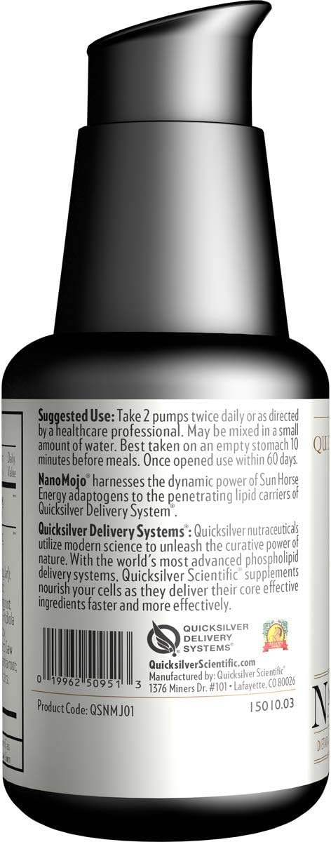 Quicksilver Scientific NanoMojo - 19 Herb Liposomal Adaptogenic Tonic with Tribulus, Epimedium, Rhodiola + Reishi, Herbal Supplement for Men to Support Energy + Stamina (1.7oz / 50ml): Health & Personal Care
