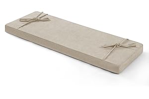 RULAER 36 inch Bench Cushion for Indoor Furniture,High Weather Resistance Patio Bench Seat Cushion Durable Washable Garden Chair Pads(36X14X3 inch,Beige)