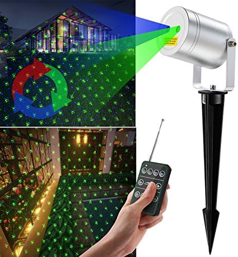 Elec3 Outdoor Waterproof Christmas Laser Light Star Projector with Remote Control - Aluminum Alloy,FDA Approved for Holiday,Party,Wedding,Holloween and Garden Decoration ( Blue and Green)