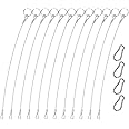 12 Pcs Lanyard Safety Rope,YuCool 2mm 316 Stainless Steel Rope with 4 Pcs Hoist Buckle for Preventing Loss and Hanging Modern Lights