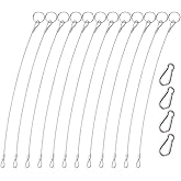 12 Pcs Lanyard Safety Rope,YuCool 2mm 316 Stainless Steel Rope with 4 Pcs Hoist Buckle for Preventing Loss and Hanging Modern Lights