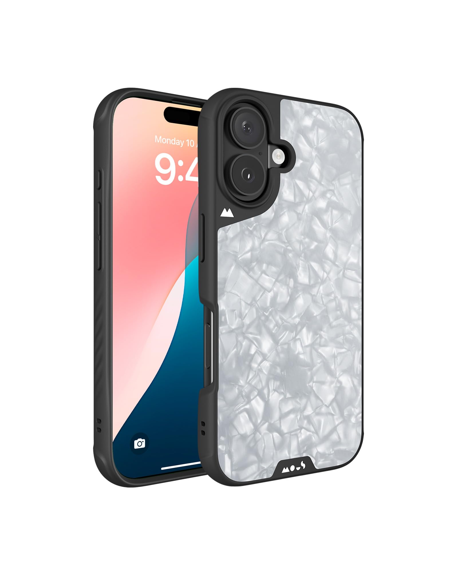 Mous for iPhone 16 Plus Case MagSafe Compatible - Limitless 6.0 - Silver Pearl - Protective Shockproof Phone Cover