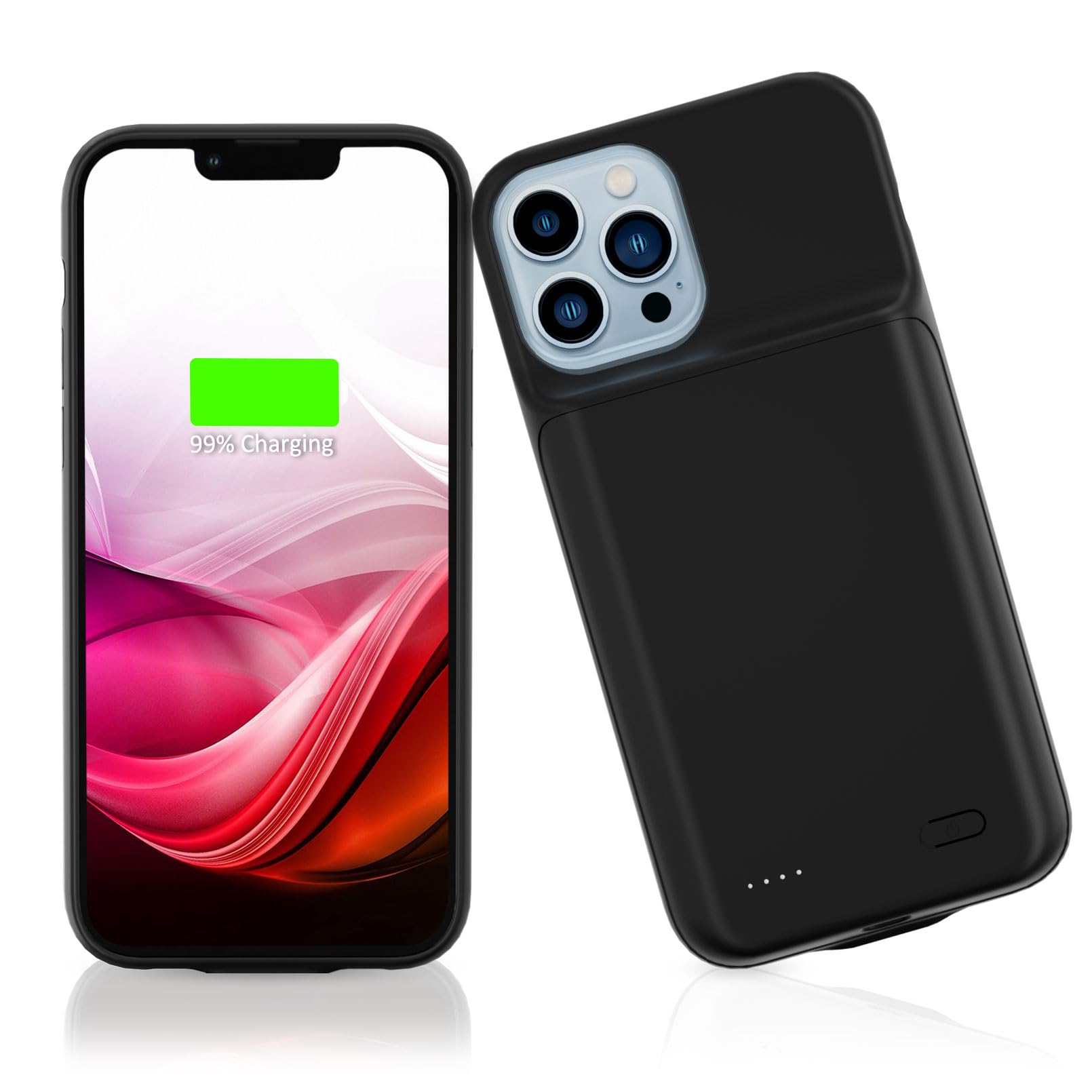 Photo 1 of Gladgogo Charging Case for iPhone 13 Pro Max, Real 6000mAh Ultra Slim Powerful Battery Case Charger Portable External Lightweight Smart Battery Pack Compatible with iPhone 13 Pro Max, 6.7 inch, Black