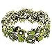 Falari Vintage Flower Bracelet Bangle Crystal Beads Hand-Painted Green BG401-AGGN
