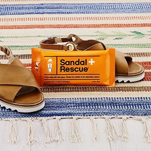 SandalRescue All-natural Sandal Cleaner Wipes for Suede and Leather Sandals. Shoe Cleaning Wipe Scrubs Off Dirt and Oil Footprints and Cleans Sandals all Over. 15 Pack. - Thumbnail 3