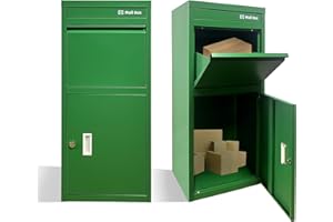 AZARSD Package Delivery Box for Outside with Lock,17.7"L*15"W*39.4"H, Anti-Theft Design Package Drop Box is Weather-Resistant and Rust-proof, Package Mailbox for Porch Ideal for Home or Office (Green)