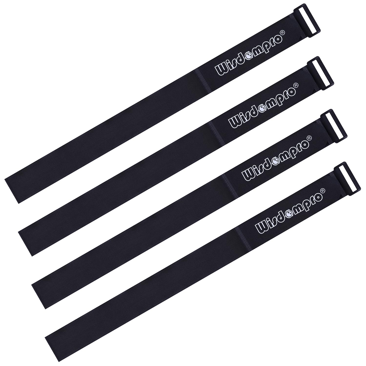 Extra Large [4 Pack] 2 x 48 Inches Hook and Loop Strap, Reusable Fastening Cable Tie Down Straps by Wisdompro - Reusable, Durable Functional Cinch Cable Straps for Your Home, Office, Workspace
