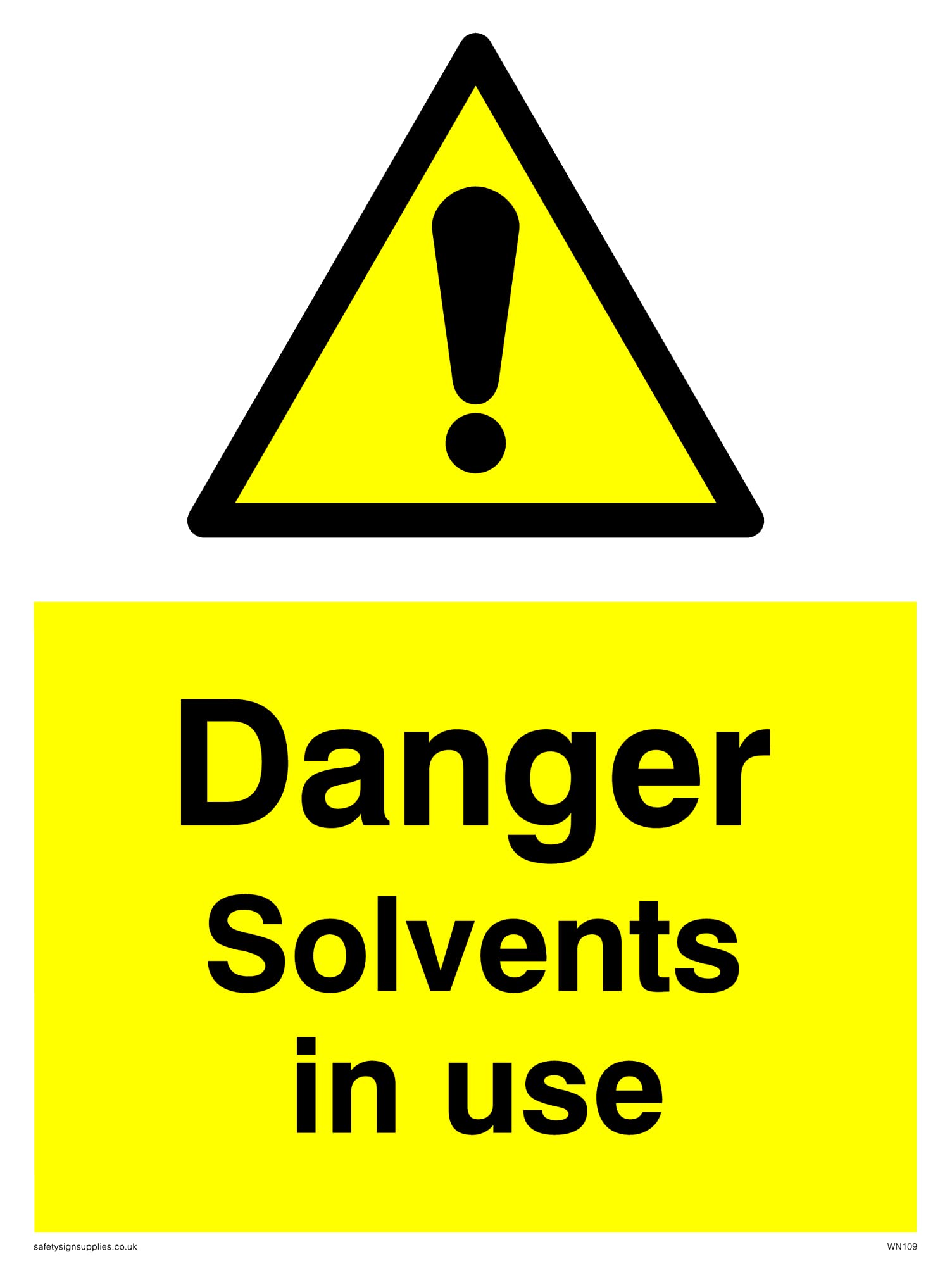 Pack of five - Dangerous Solvents In Use Sign - 150x200mm - A5P