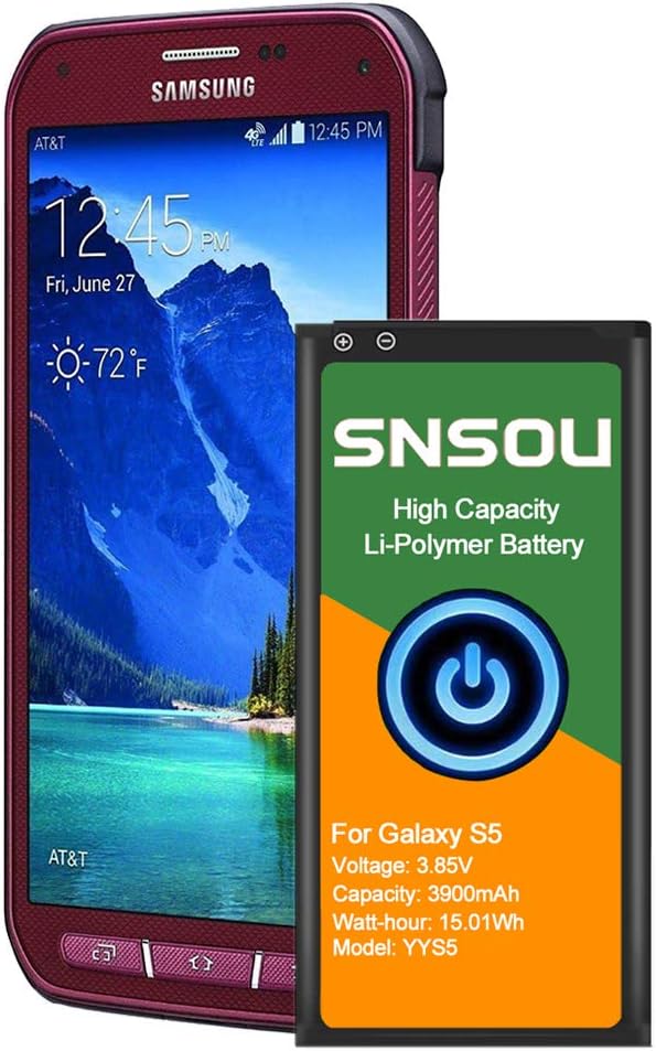 Galaxy S5 Battery,[Upgraded] SNSOU 3900mAh Li-Polymer Replacement Battery for Galaxy S5 AT&T G900A,G900F,G900H,G900R4,I9600,SM-G900V,SM-G900P,SM-G900T,EB-BG900BBC: Home Audio & Theater