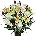Red Tulips and White Iris Silk Flower Bouquet with Stay-In-The-Vase® Design Flower Holder(MD1232)
