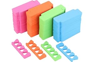 TECBEAUTY 120pcs Toe Separators for Pedicure - Sponge Toe Separator for Nail Polish Party Nail Art Painting Toenails, 4 Funny Colors - Comfy and Soft