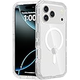 Follaroma for iPhone 17 Pro Max Case, Compatible with MagSafe, Dual Layer Transparent Magnetic Phone Case, Heavy Duty Anti-Drop Shockproof Protection Phone Cases for iPhone 17 Pro Max, 6.9 inch, Clear