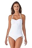 Anne Cole Women's Solid Twist Front Shirred Bandeau